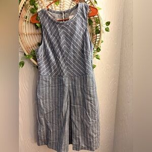 J. Crew Chevron and Stripe Blue Jumpsuit